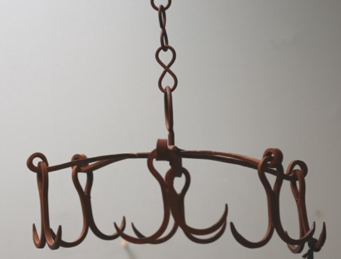 VINTAGE IRON WORK HANGING POT RACK (1 of 3)