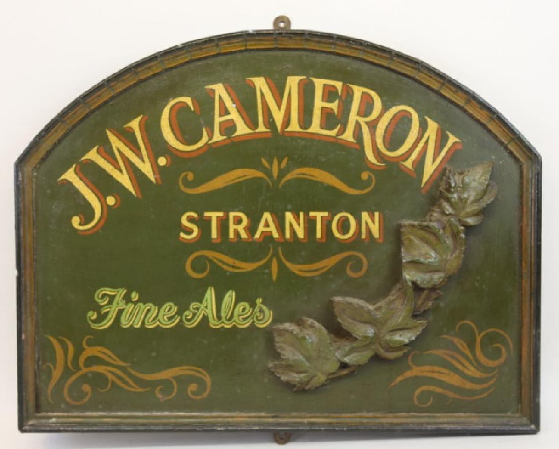 ENGLISH J.W. CAMERON OF STRANTON PAINTED PUB SIGN (1 of 6)