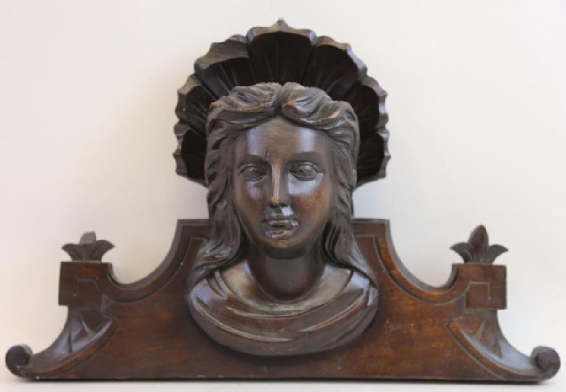 ENGLISH HAND CARVED MAHOGANY ARCHITECTURAL MOUNT (1 of 5)