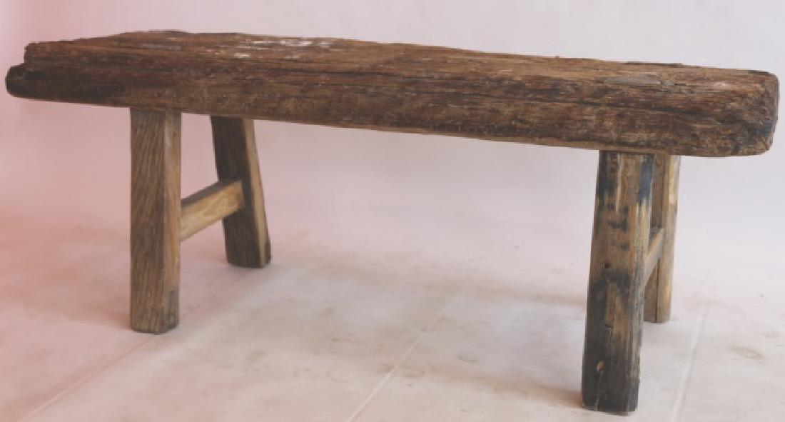 BELGIUM PRIMITIVE WOODEN BENCH (1 of 3)