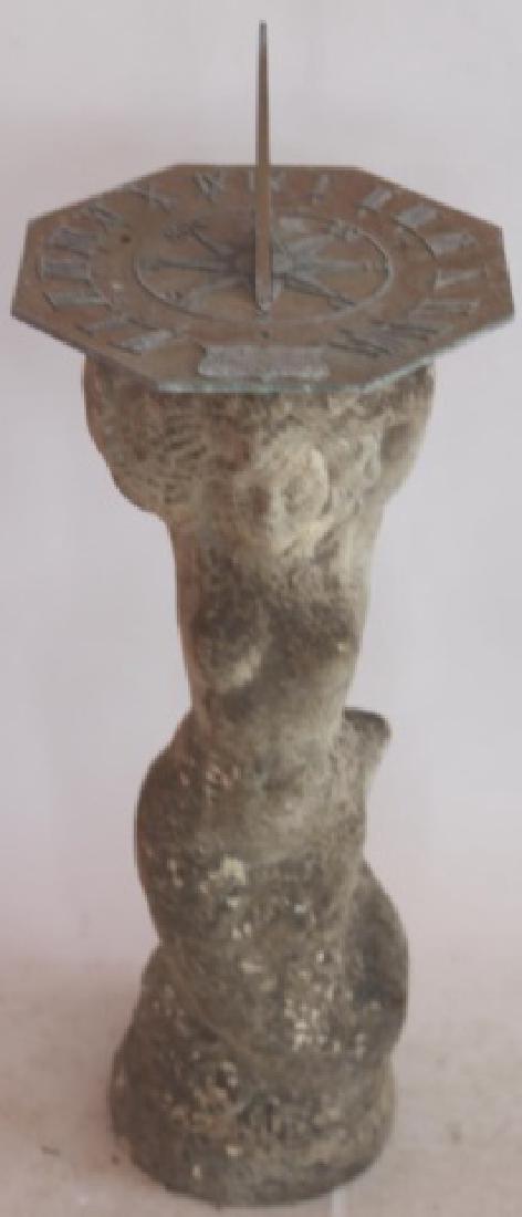 ENGLISH ANTIQUE GARDEN MERMAID & SUN DIAL: ENGLISH ANTIQUE GARDEN MERMAID & SUN DIAL 33 X 13 X 12