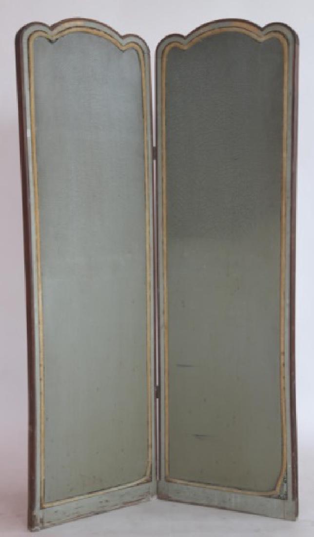 FRENCH ANTIQUE LADIES DRESSING TWO PANEL SCREEN (1 of 5)