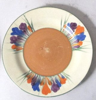 ENGLISH HAND PAINTED CLARICE CLIFF "CROCUS" PLATES (1 of 4)