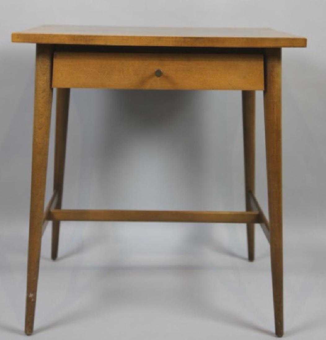PAUL MCCOBB TABLE SIDE TABLE: 24" X 22" X 17"; PAUL MCCOBB SIDE TABLE W/ DRAWER