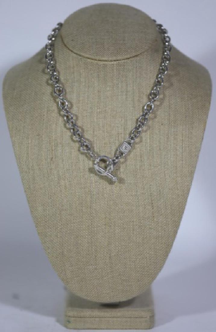 JUDITH RIPKA STERLING HEAVY TOGGLE NECKLACE: JUDITH RIPKA STERLING HEAVY TOGGLE NECKLACE