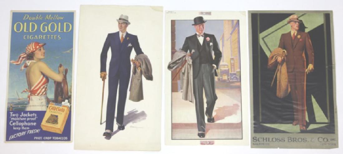 ROBERT C. KAUFFMANN (AMERCIAN 1900-1999) FASHIONS: ROBERT C. KAUFFMANN (AMERCIAN 1900-1999) FASHIONS PRINT ADS ON BOARD 22 X 13" EACH APP.