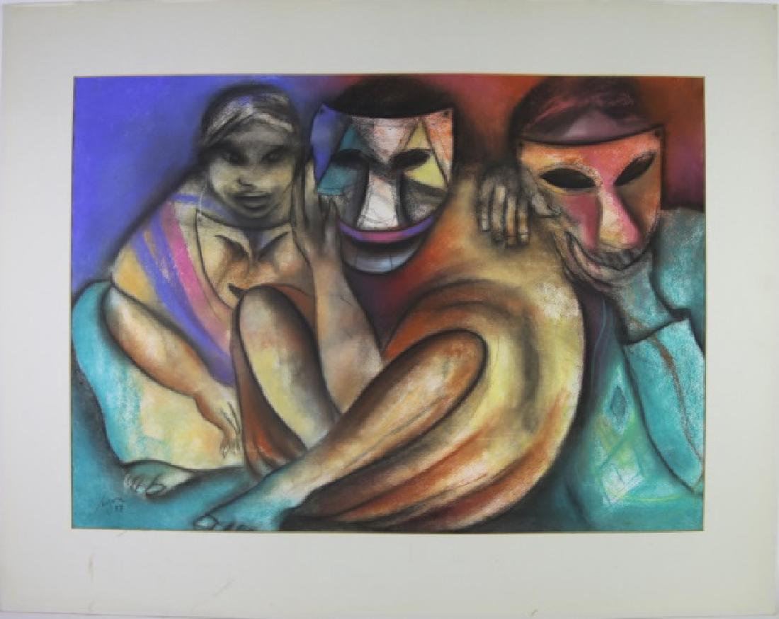 RUBEN LEYVA (MEXICAN 1953-) ORIGINAL PASTEL (1 of 8)
