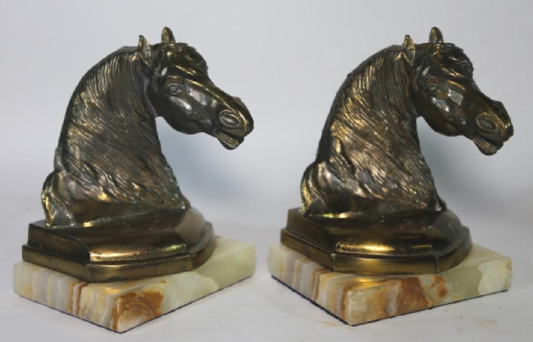 EQUESTRIAN ANTIQUE CAST BRONZE BOOK ENDS (1 of 6)