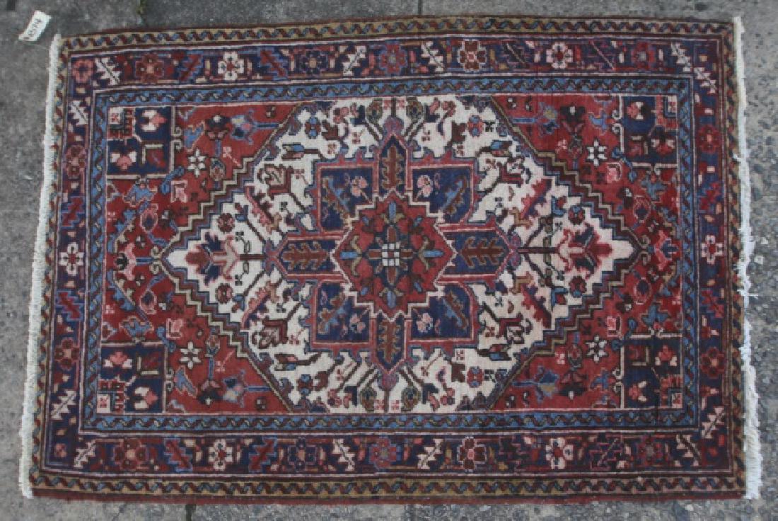 PERSIAN ANTIQUE HAND WOVEN AREA CARPET: PERSIAN ANTIQUE HAND WOVEN AREA CARPET 60 X 40"