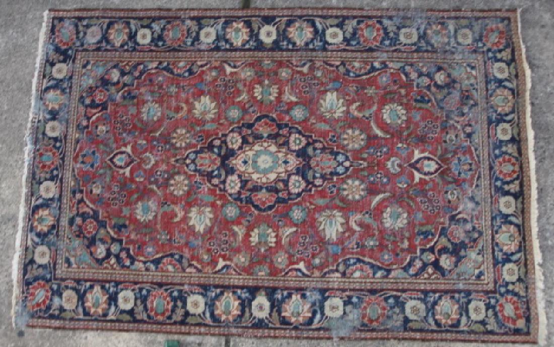 PERSIAN ANTIQUE HAND WOVEN AREA CARPET: PERSIAN ANTIQUE HAND WOVEN AREA CARPET 78 X 50"