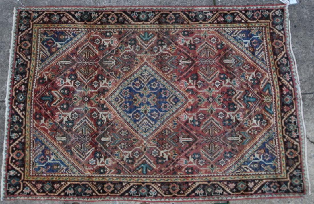 PERSIAN ANTIQUE MAHAL HAND WOVEN AREA RUG: PERSIAN ANTIQUE MAHAL HAND WOVEN AREA RUG 4.3 X 6.4'