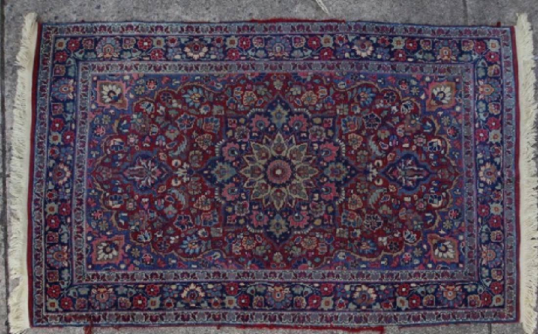 PERSIAN ANTIQUE HAND WOVEN AREA CARPET: PERSIAN ANTIQUE HAND WOVEN AREA CARPET 65 X 38"