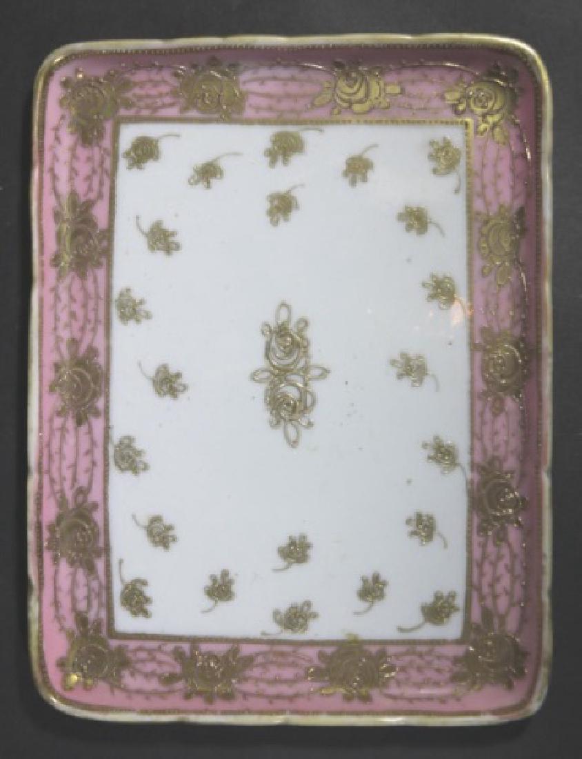 JAPANESE NIPPON HAND PAINTED LADIES DRESSER TRAY: JAPANESE NIPPON HAND PAINTED LADIES FLORAL DRESSER TRAY