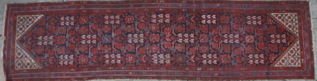 PERSIAN ANTIQUE HAND WOVEN AREA RUNNER: PERSIAN ANTIQUE HAND WOVEN AREA RUNNER 154 X 40"
