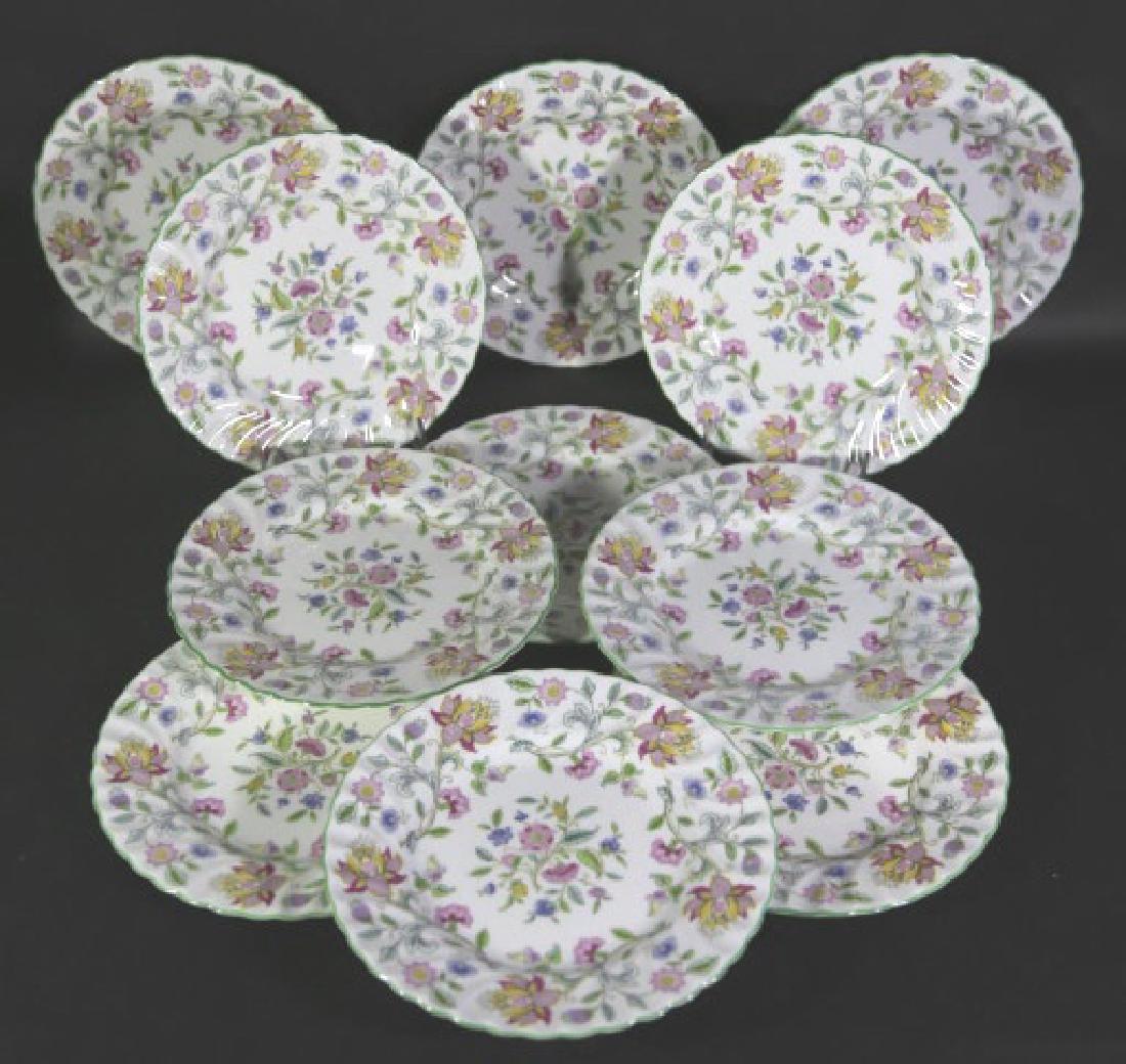 MINTON "HADDON HALL" PORCELAIN CABINET PLATE GROUP: MINTON "HADDON HALL" PORCELAIN GROUPING 8" EACH 11