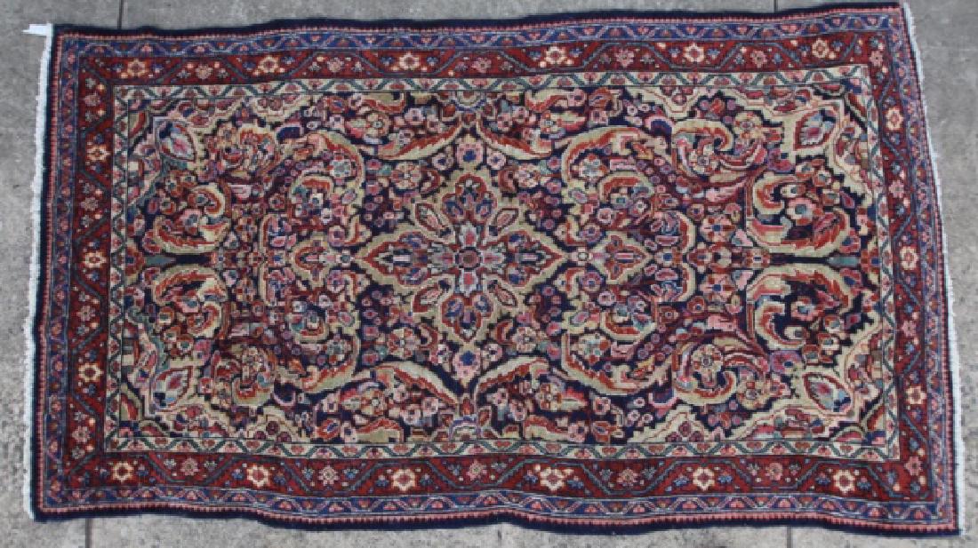PERSIAN ANTIQUE HAND KNOTTED AREA RUG: PERSIAN ANTIQUE HAND KNOTTED AREA RUG 82 X 47"