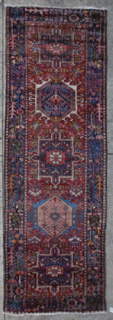 PERSIAN ANTIQUE HAND WOVEN AREA RUNNER CARPET: PERSIAN ANTIQUE HAND WOVEN AREA RUNNER CARPET 107 X 35"