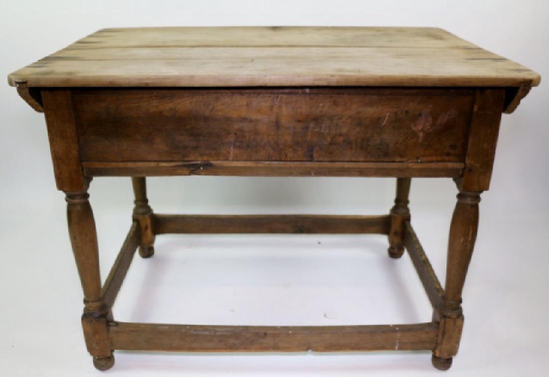 SOUTHERN PRIMITIVE ANTIQUE TRESTLE TABLE: SOUTHERN PRIMITIVE ANTIQUE TRESTLE TABLE HAND PEGGED WITH A TWO BOARD TOP