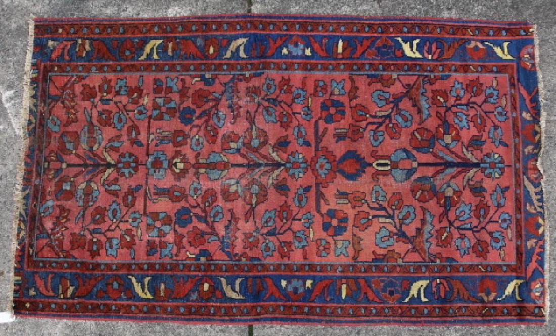 PERSIAN ANTIQUE HAND WOVEN AREA RUG: PERSIAN ANTIQUE HAND WOVEN AREA RUG 68 X 41"