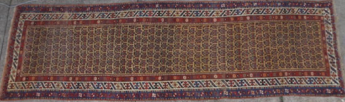 PERSIAN ANTIQUE HAND WOVEN AREA RUNNER: PERSIAN ANTIQUE HAND WOVEN AREA RUNNER 145 X 45"