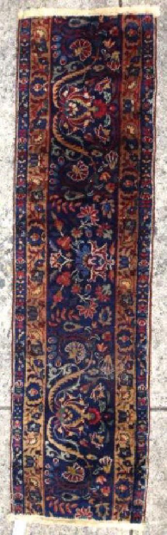 PERSIAN ANTIQUE HAND WOVEN AREA RUNNER FRAGMENT: PERSIAN ANTIQUE HAND WOVEN AREA RUNNER FRAGMENT 61 X 16"