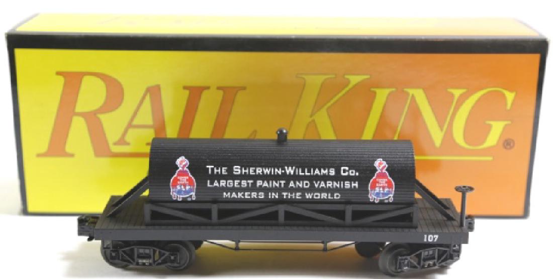 RAIL KING SHERWIN WILLIAMS 19TH C. WOODEN TANK CAR: RAIL KING SHERWIN WILLIAMS 19TH C. WOODEN TANK CAR 30-73250 W/ BOX