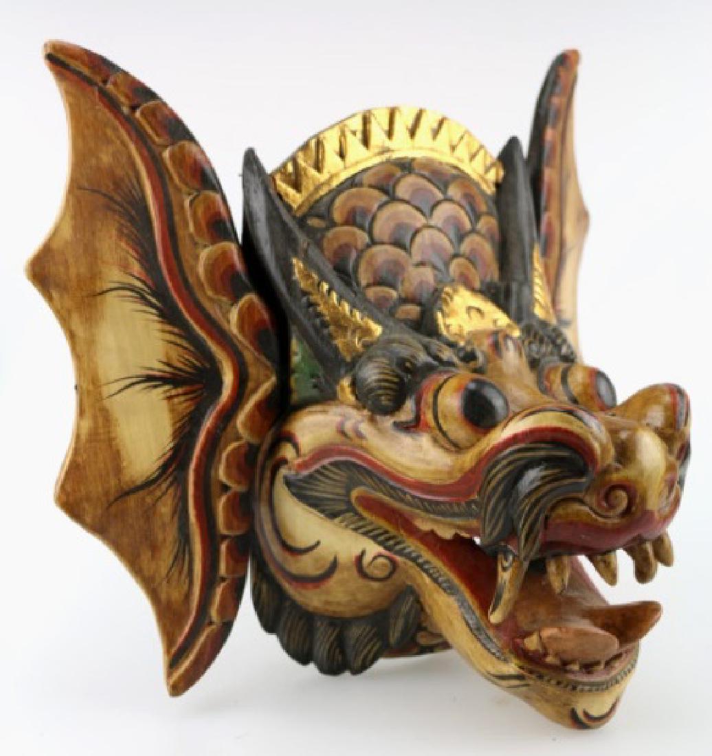 INDONESIAN HAND CARVED VINTAGE DRAGON MASK: INDONESIAN HAND CARVED VINTAGE DRAGON MASK