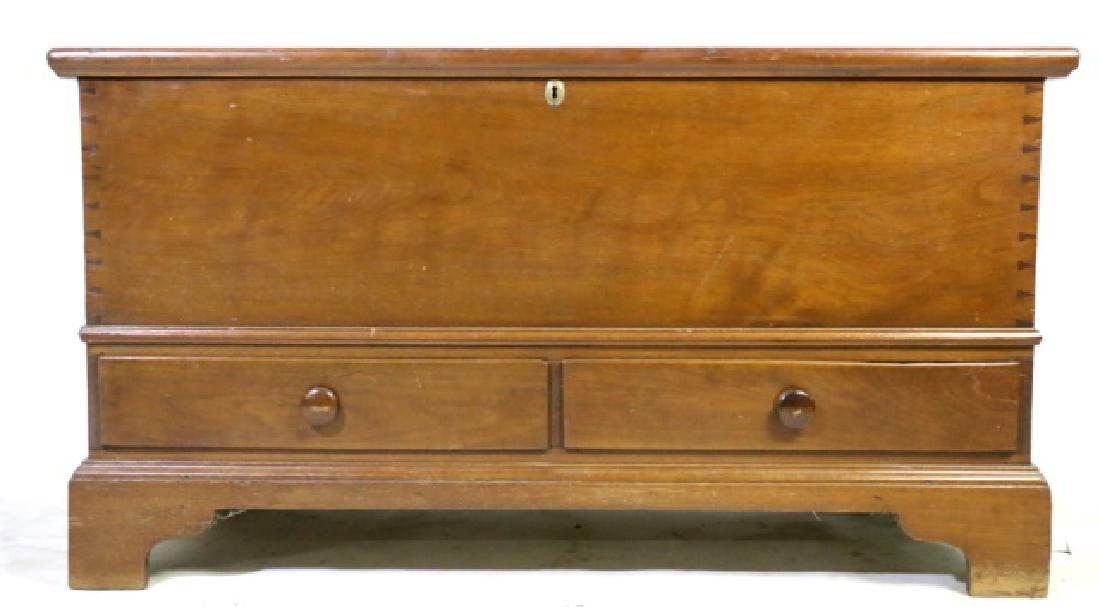AMERICAN SOUTHERN DOVETAILED BLANKET CHEST: BLESSED BE HTE MAN THAT SPARES THESE STONES, AND CURSED BE HE WHO MOVES MY BONES" SHAKESPEARE EPITAPH RUBBING 12" X 38" FROM STRATFORD ON AVON