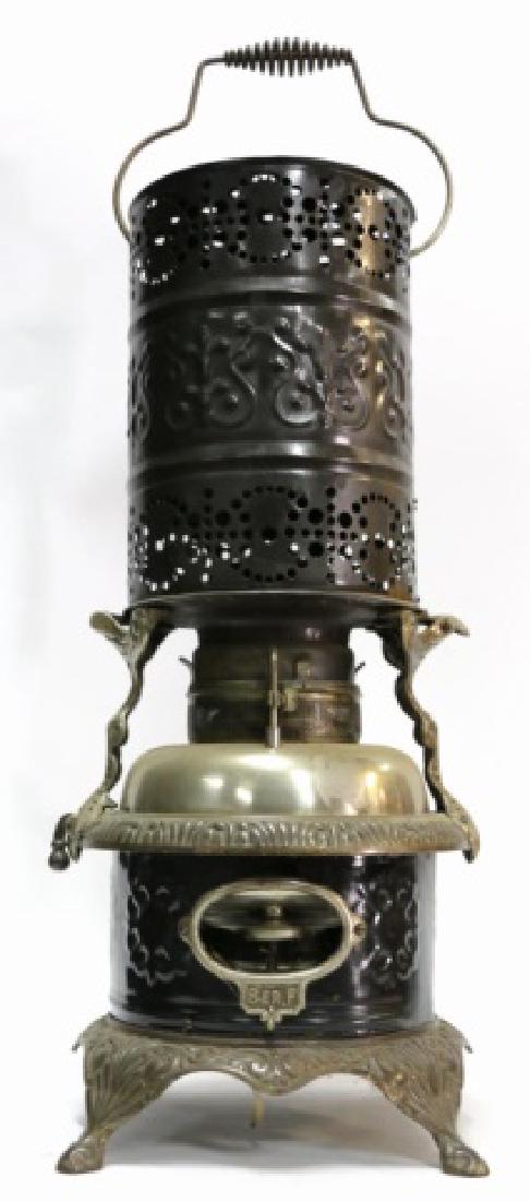 ANTIQUE VICTORIAN METAL WORK STOVE / HEATER: ANTIQUE VICTORIAN METAL WORK STOVE / HEATER 32 X 12"