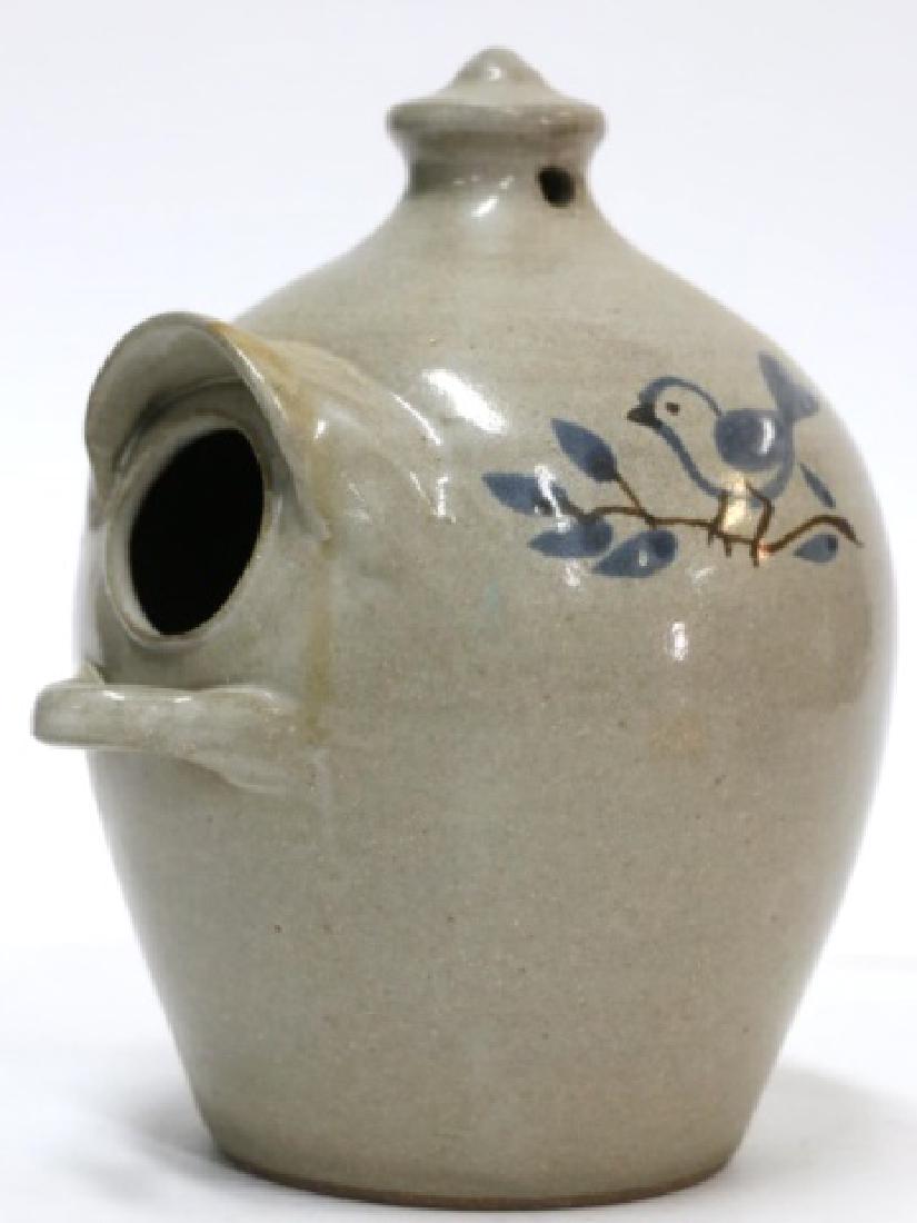VERNON OWENS "JUGTOWN" POTTERY BIRD HOUSE: VERNON OWENS "JUGTOWN" POTTERY BIRD HOUSE 7.5 X6"