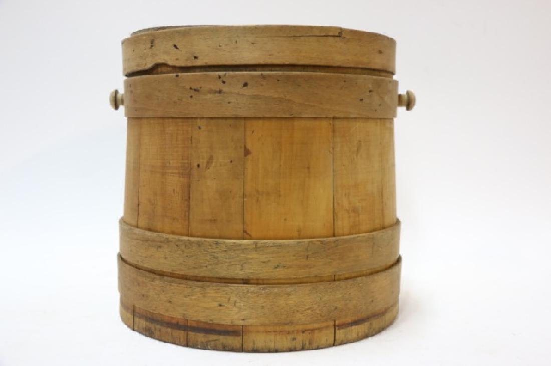 ANTIQUE PRIMITIVE SHAKER BUCKET / BASKET: ANTIQUE PRIMITIVE SHAKER BUCKET / BASKET 10" x 11"