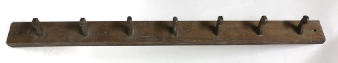 ANTIQUE COUNTRY HAND PEGGED PRIMITIVE COAT RACK: ANTIQUE COUNTRY HAND PEGGED PRIMITIVE COAT RACK 3 x 35"