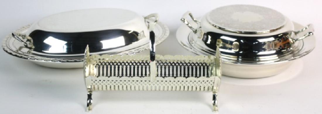 ENGLISH SILVERPLATE SERVING PIECES GROUPING (1 of 6)