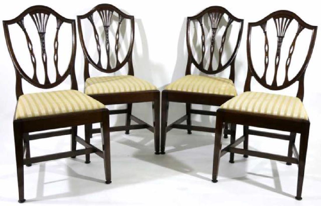 ANTIQUE MAHOGANY SHIELD BACK SIDE CHAIRS (1 of 4)