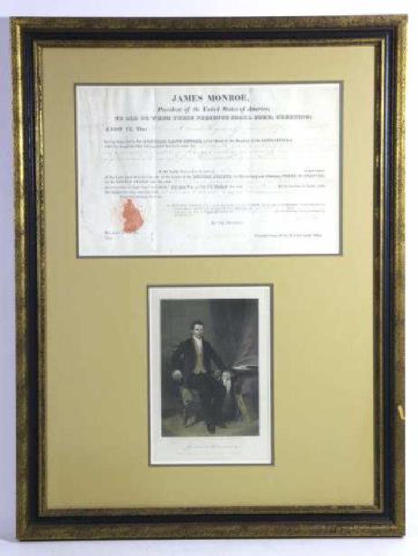 PRESIDENT JAMES MONROE  SIGNED LAND DEED FOR HAYNE (1 of 10)
