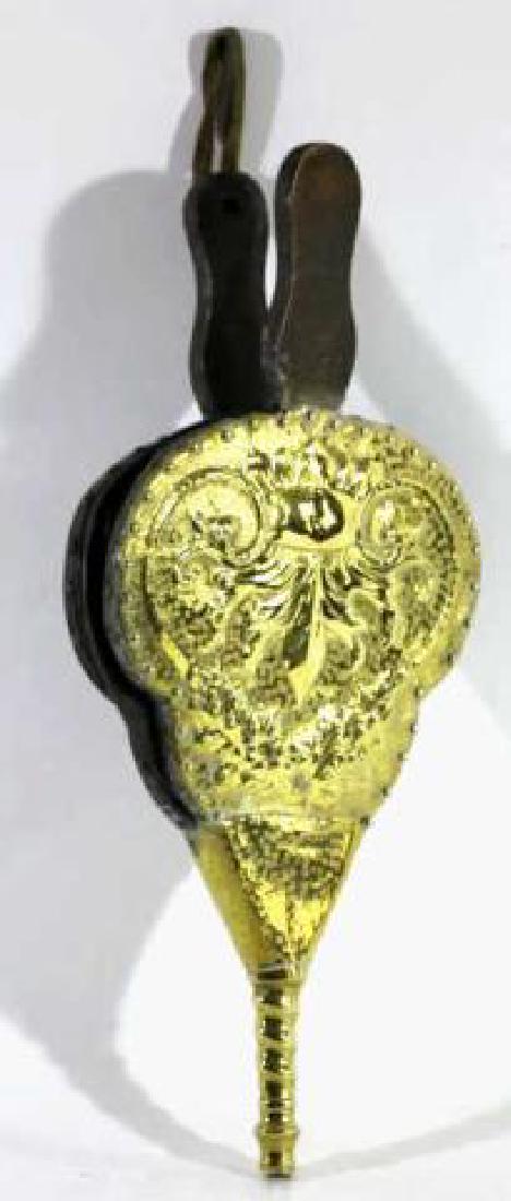 ENGLISH HAND CHASED ANTIQUE BRASS BELOW: ENGLISH HAND CHASED ANTIQUE BRASS BELOW