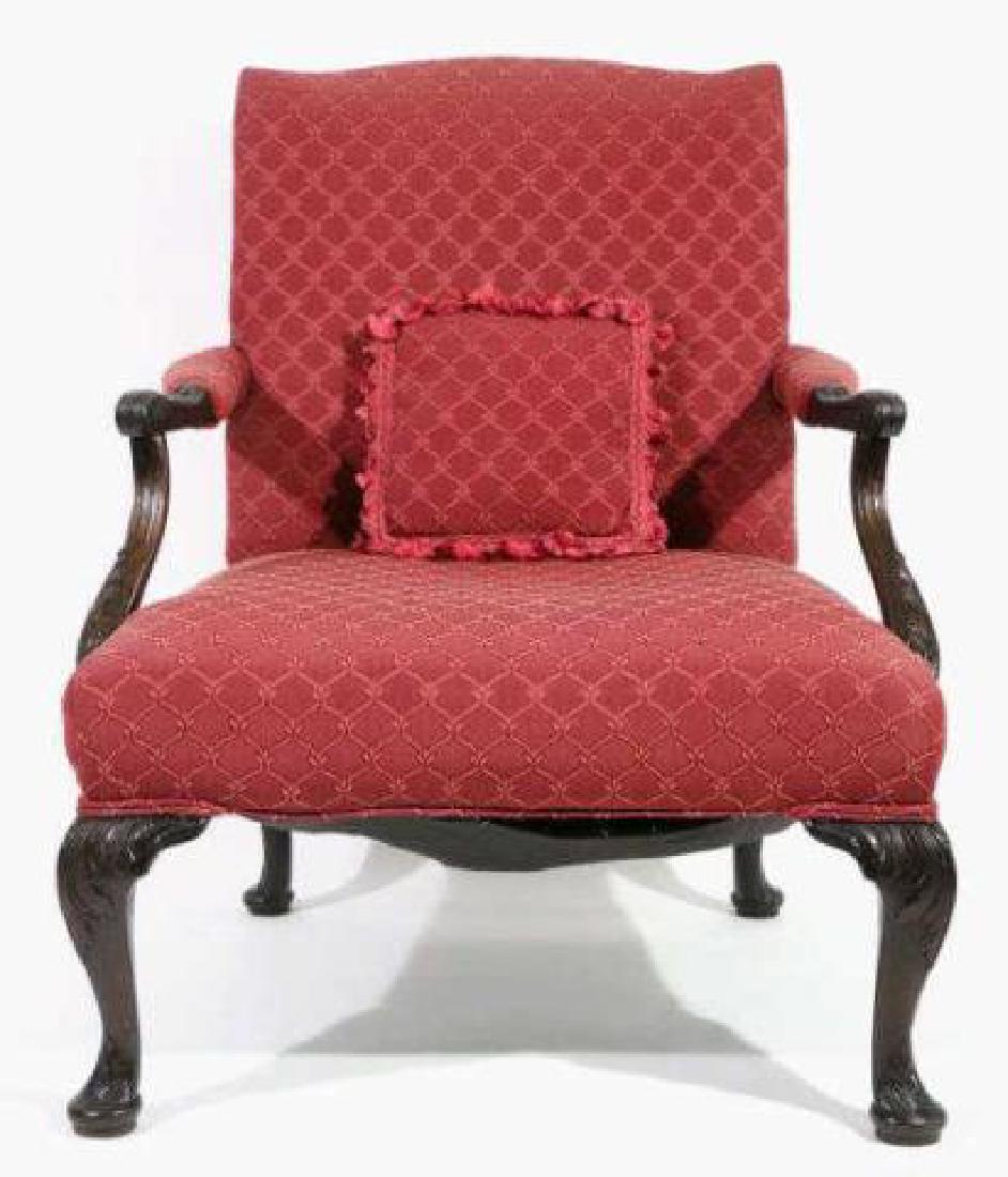 ENGLISH ANTIQUE CHIPPENDALE HAND CARVED ARMCHAIR (1 of 8)