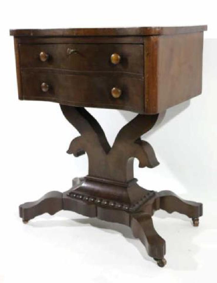 AMERICAN EMPIRE MAHOGANY TWO DRAWER SIDE CHEST (1 of 6)