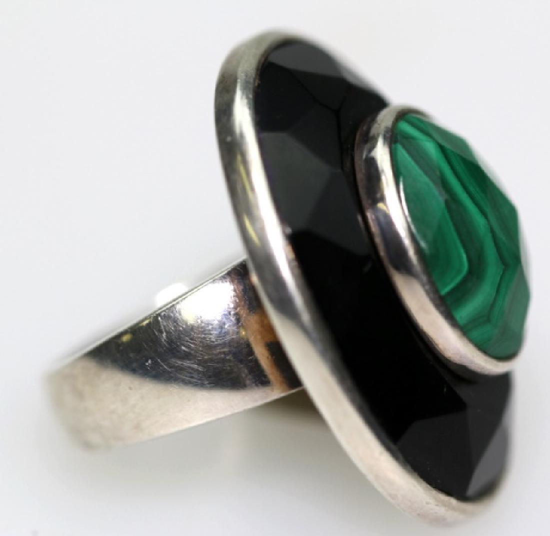 CA CANADIAN MALACITE / ONYX STERLING CUSTOM RING (1 of 6)