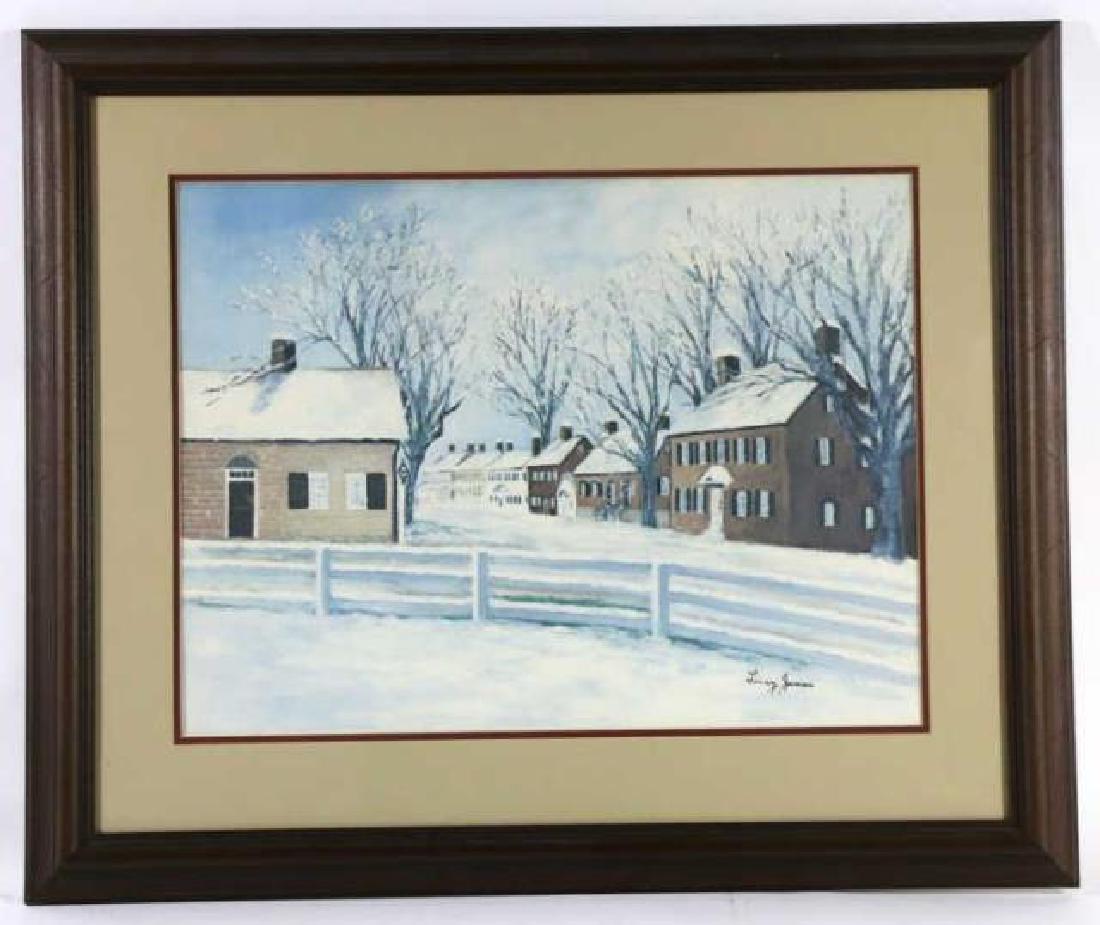 LUCY JAMES WINTER OLD SALEM LANDSCAPE: LUCY JAMES WINTER OLD SALEM LANDSCAPE 25 X 30.5" 16 X 22"
