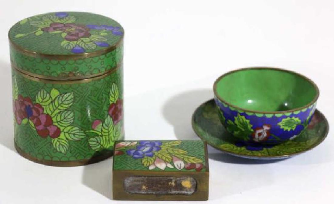 CHINESE CLOISONNE GROUPING (1 of 3)