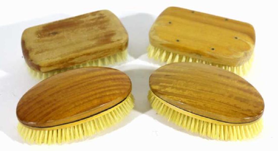 ENGLISH ANTIQUE SATINWOOD HORSE HAIR BRUSH SET: ENGLISH ANTIQUE SATINWOOD HORSE HAIR BRUSH SET