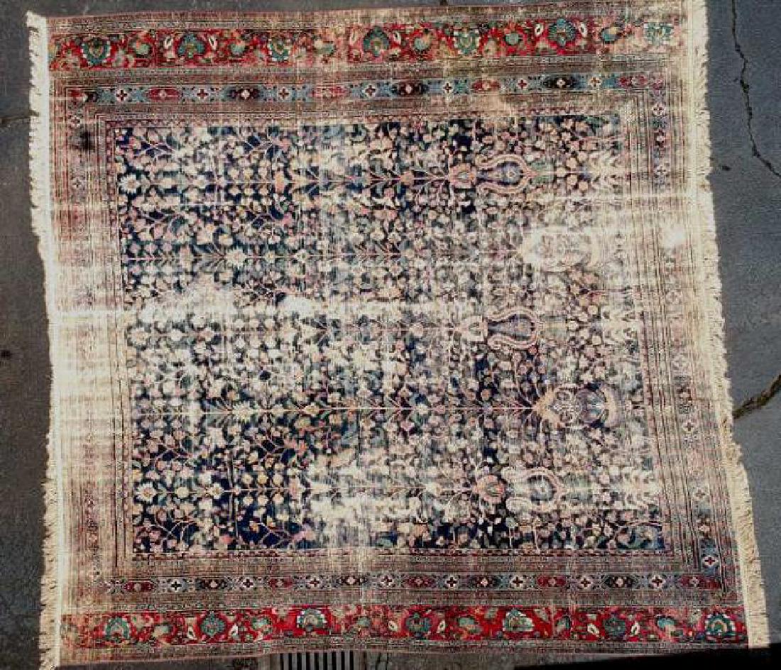 ANTIQUE TURKISH HEREKE WELL WORN ROOM SIZE RUG: ANTIQUE TURKISH HEREKE WELL WORN ROOM SIZE RUG