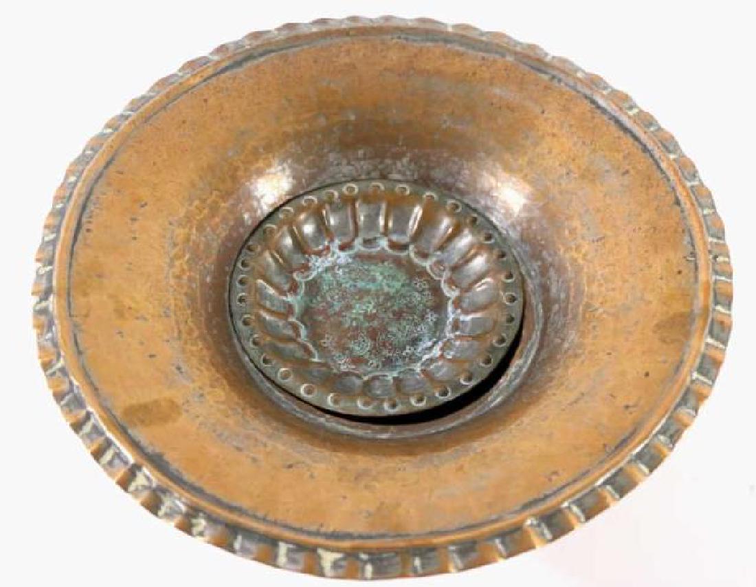 SYRIAN ANTIQUE HAND MADE COPPER BOWL: SYRIAN ANTIQUE HAND MADE COPPER BOWL 4.5 X 12"