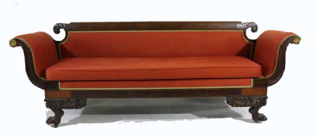 AMERICAN ANTIQUE FEDERAL MAHOGANY CARVED SOFA (1 of 6)