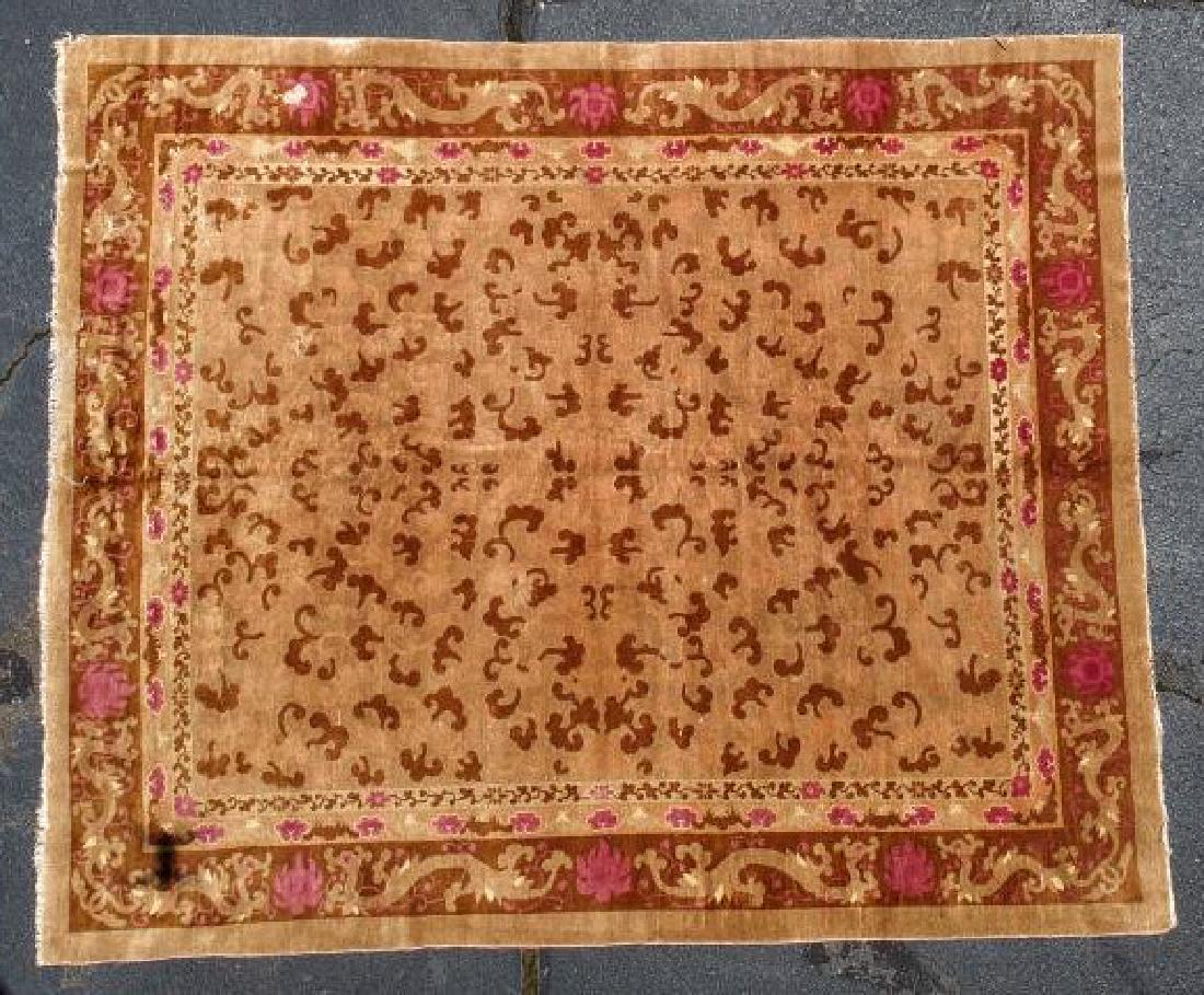 CHINESE ANTIQUE PEKING HAND KNOTTED CARPET (1 of 2)