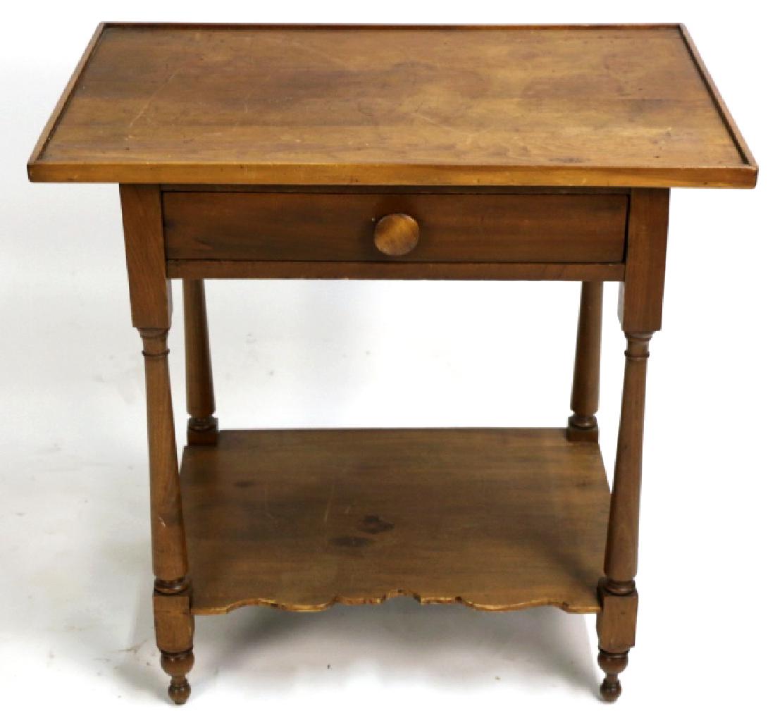 AMERICAN ANTIQUE WALNUT SINGLE DRAWER SIDE TABLE (1 of 8)