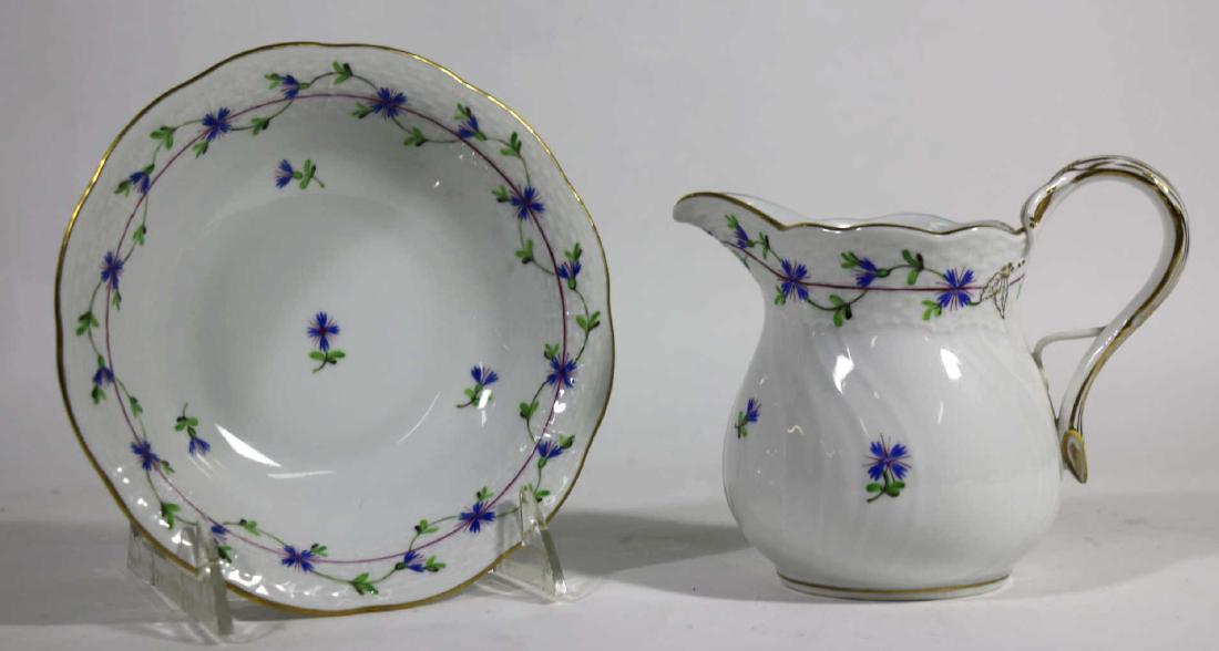 HERREND PORCELIAN PITCHER & SERVING BOWL: HERREND PORCELIAN PITCHER & SERVING BOWL 5 X 6 & 2 X 6"