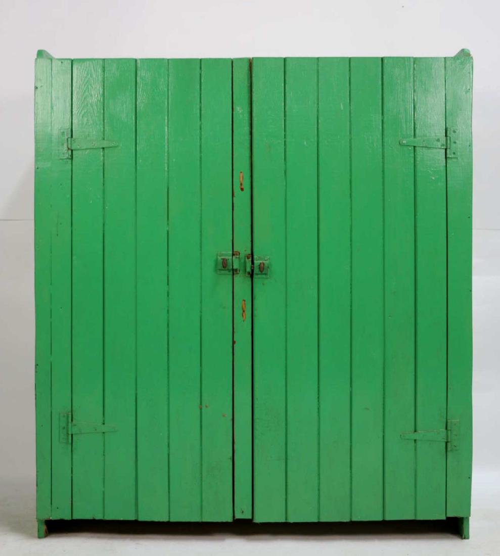 SOUTHERN PINE PRIMITIVE PAINT DECORATED CABINET (1 of 5)