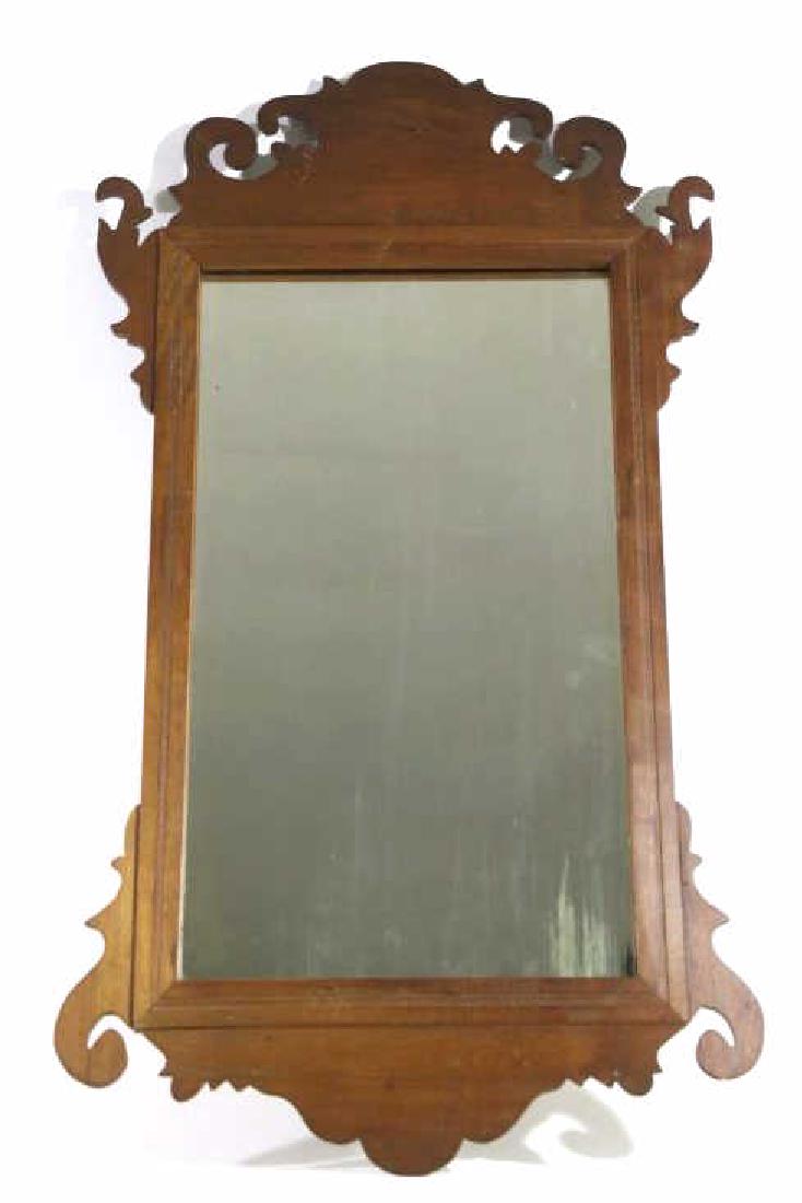 AMERCIAN SOUTHERN WALNUT CHIPPENDALE MIRROR (1 of 4)